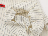 DAXUEN Short-sleeved button-up shirt with pinstripes and embroidery