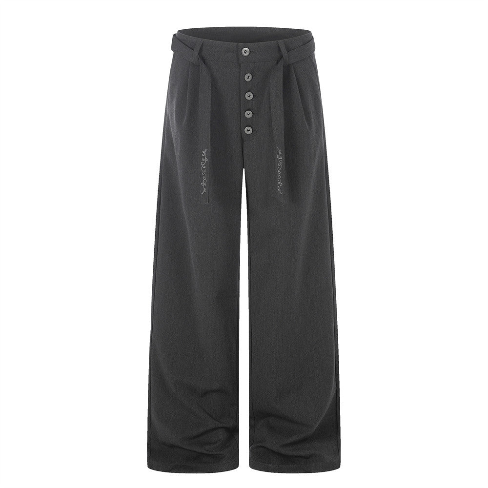 DAXUEN High-waisted wide-leg trousers in dark grey