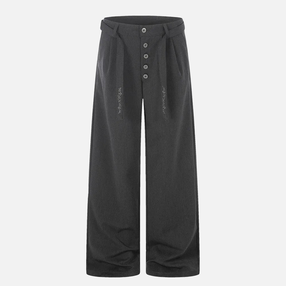 DAXUEN High-waisted wide-leg trousers in dark grey