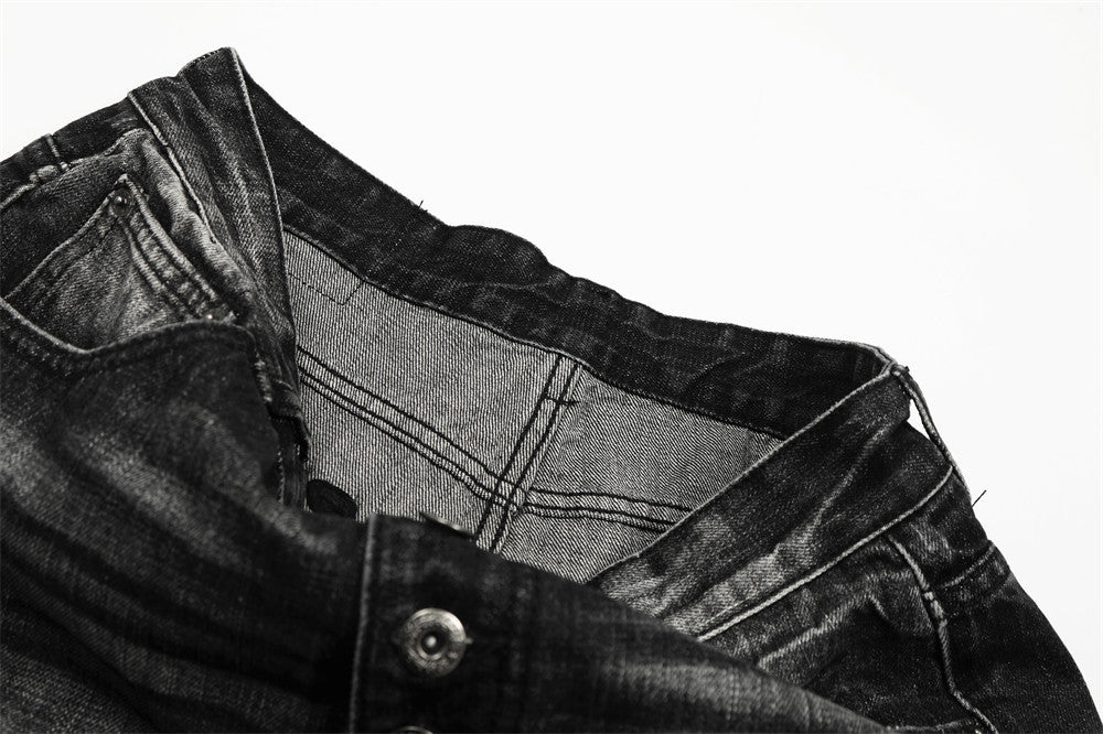 DAXUEN Wide-leg denim jeans with gradient wash and button fly
