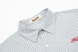 DAXUEN Short-sleeved plaid button-up shirt