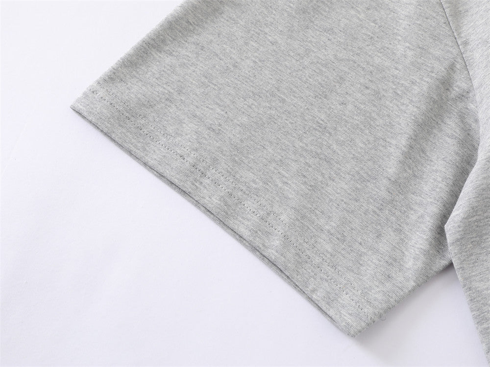 DAXUEN Oversized short-sleeve graphic t-shirt in white and grey