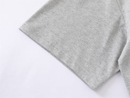 DAXUEN Oversized short-sleeve graphic t-shirt in white and grey
