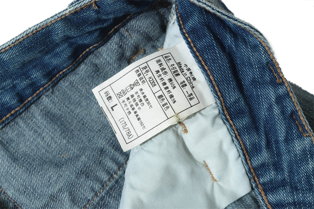 DAXUEN Light wash wide-leg denim culottes