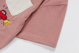DAXUEN Short-sleeved button-up shirt with cartoon dog embroidery