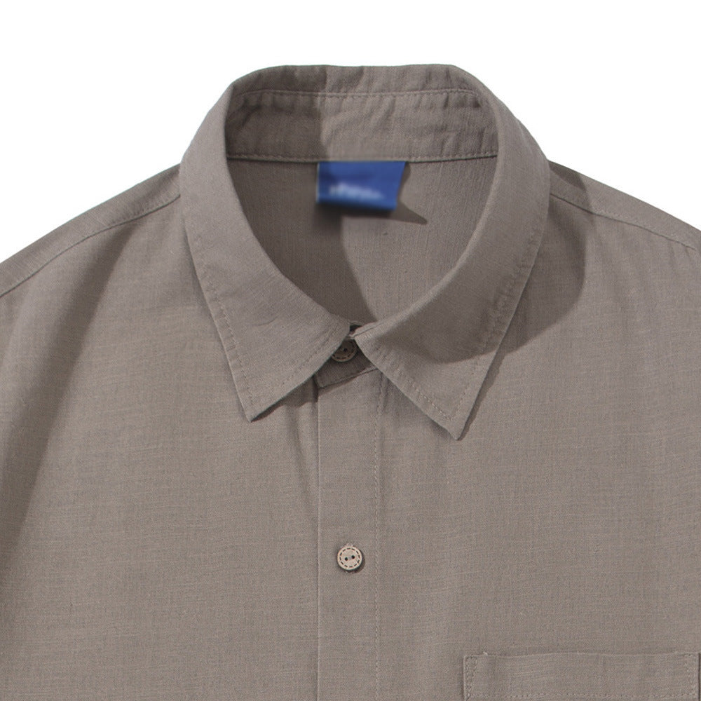 DAXUEN Short-sleeve button-up shirt with textured fabric