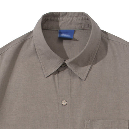 DAXUEN Short-sleeve button-up shirt with textured fabric