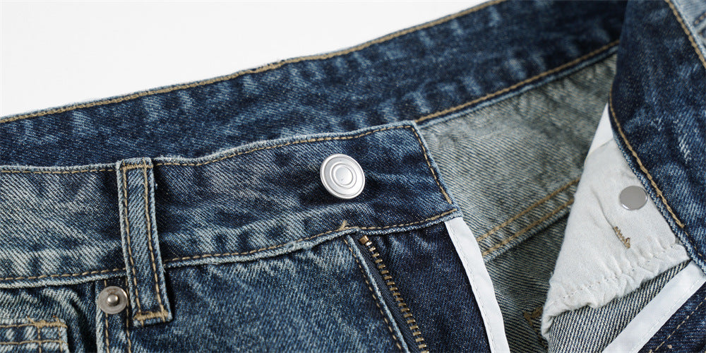DAXUEN Wide-leg denim jeans with pyramid studs