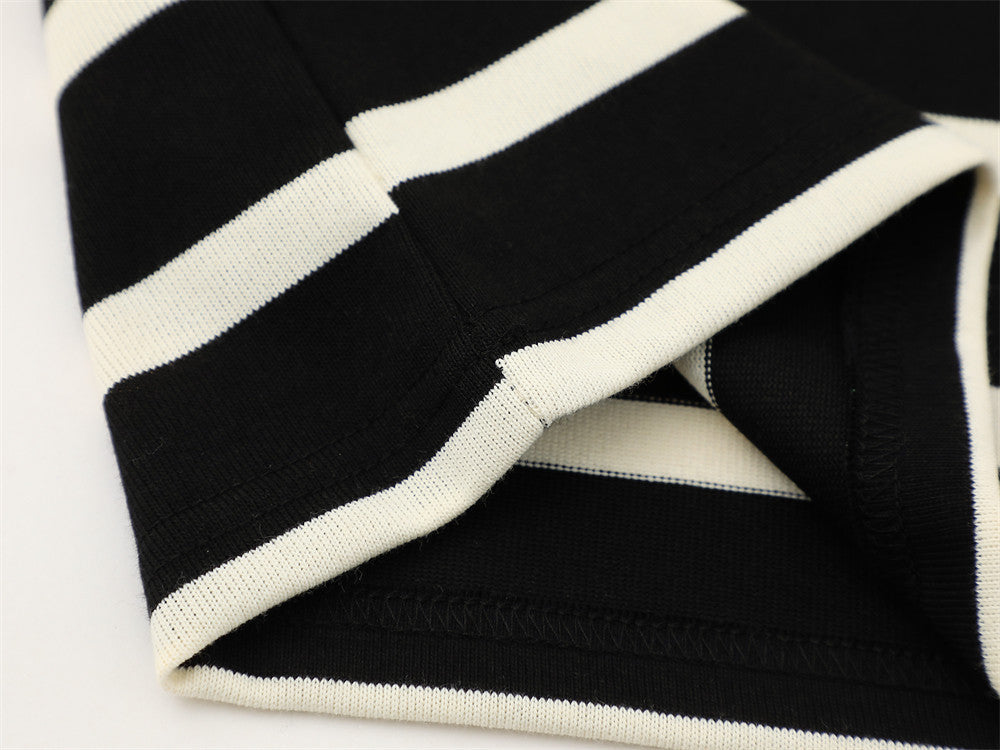 DAXUEN Striped crew neck t-shirt with embroidered text