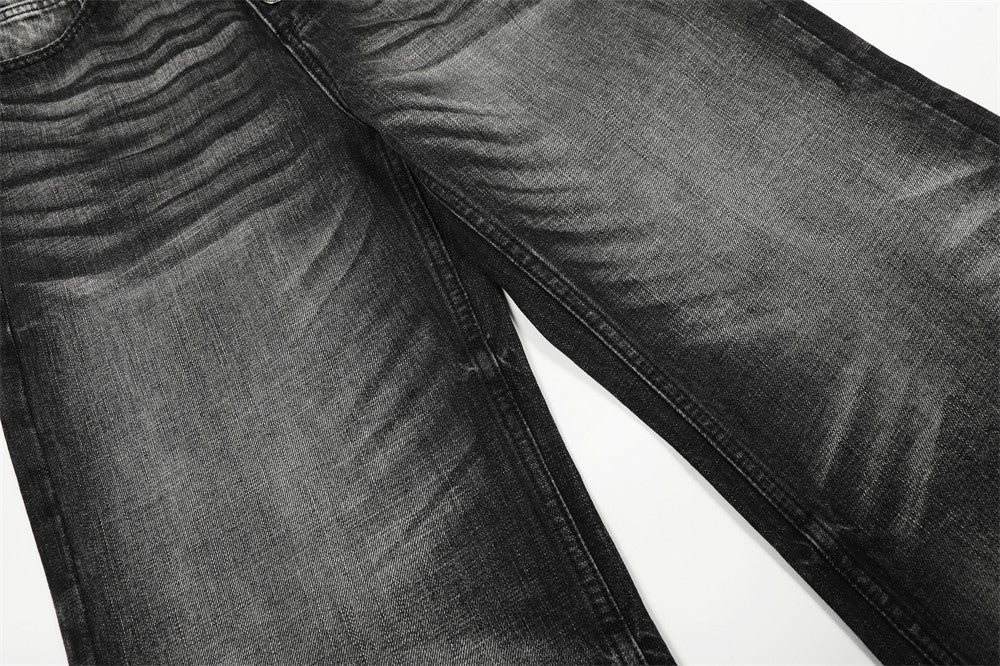 DAXUEN Wide-leg denim jeans with gradient wash and button fly