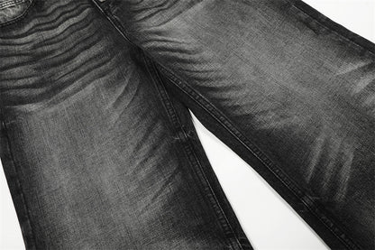 DAXUEN Wide-leg denim jeans with gradient wash and button fly