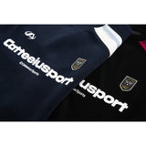 DAXUEN navy blue color-blocked crewneck sweatshirt with graphic