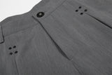 DAXUEN Cropped wide-leg trousers in medium-grey with decorative studs