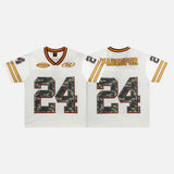DAXUEN White loose-fit short-sleeved jersey with camouflage print