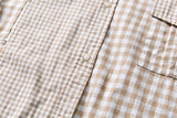DAXUEN Relaxed-fit short-sleeved button-up shirt with checkered pattern