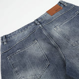 DAXUEN Wide-leg high-waisted denim trousers in washed blue