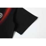 DAXUEN black pixelated red panel graphic t-shirt