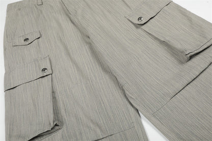 DAXUEN Wide-leg cargo pants with multiple pockets