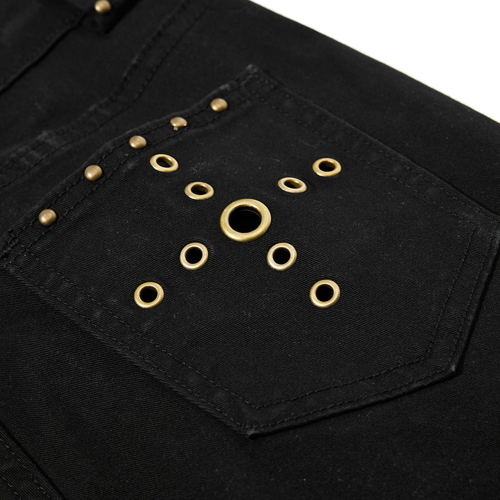 DAXUEN High-waisted black cargo pants with flared legs