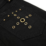 DAXUEN High-waisted black cargo pants with flared legs