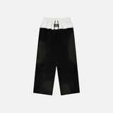 DAXUEN Two-tone wide-leg trousers with color-blocked design