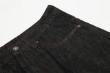DAXUEN Wide-leg denim trousers with red stitching