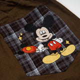 DAXUEN Wide-leg pants with cartoon character embroidery and plaid fabric