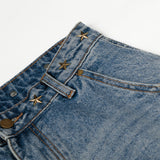 DAXUEN Light blue wide-leg balloon jeans with star print