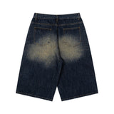 DAXUEN Distressed wide-leg denim shorts