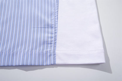 DAXUEN Color-blocked short-sleeved button-up shirt with graphic prints