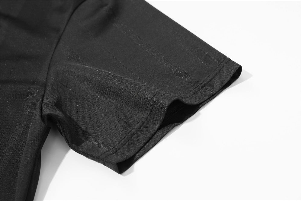 DAXUEN V-neck short-sleeved jersey top with graphic elements
