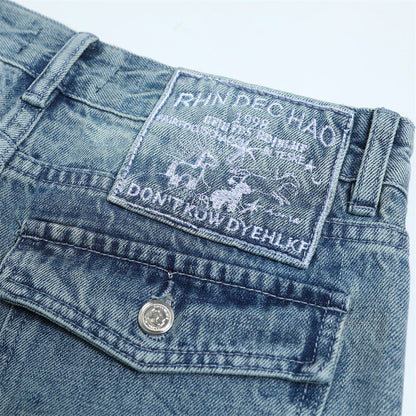 DAXUEN Faded wide-leg denim jeans