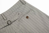 DAXUEN Light grey wide-leg trousers with pinstripes