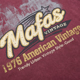 DAXUEN Distressed vintage graphic t-shirt with raglan sleeves