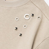 DAXUEN Short-sleeved crew-neck t-shirt with metal embellishments