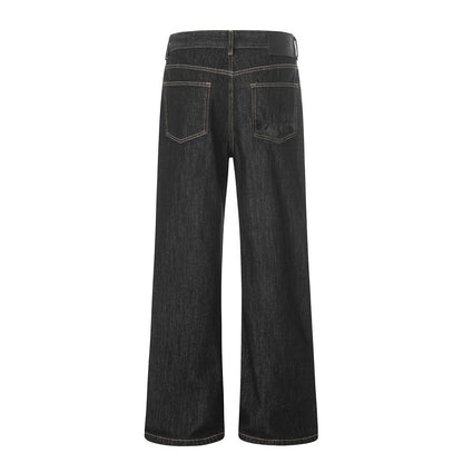 DAXUEN Wide-leg denim jeans with unique patches