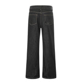 DAXUEN Wide-leg denim jeans with unique patches