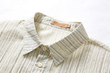 DAXUEN Relaxed-fit vertical stripe button-up shirt