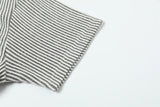 DAXUEN Short-sleeved button-up shirt with vertical stripes