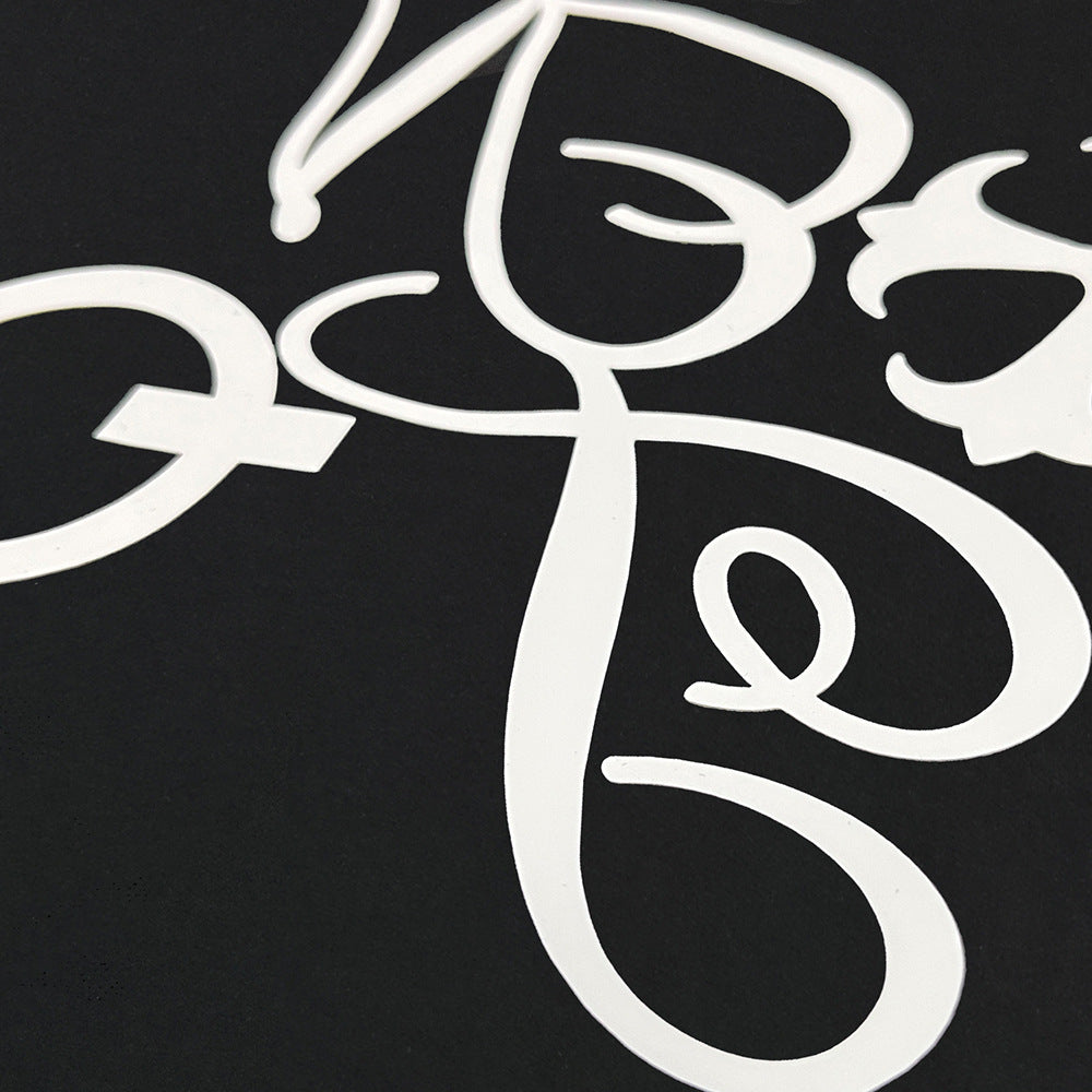 DAXUEN Ornate script graphic short-sleeved T-shirt