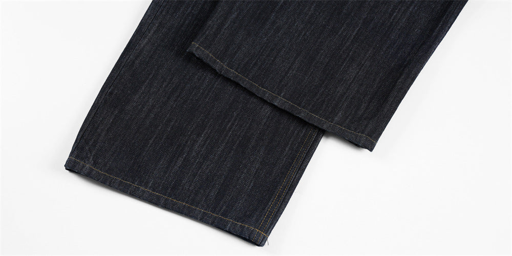 DAXUEN Wide-leg loose-fit indigo denim jeans