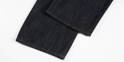 DAXUEN Wide-leg loose-fit indigo denim jeans