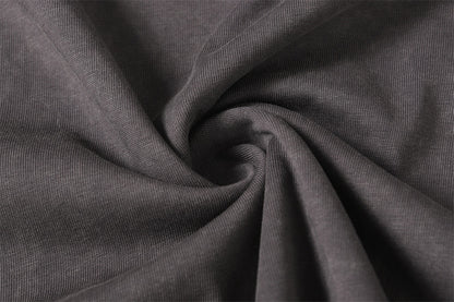 DAXUEN Asymmetrical panel t-shirt in charcoal grey and dark waffle knit