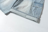 DAXUEN Light blue denim cargo shorts with multiple pockets