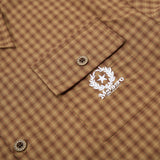 DAXUEN Men's short-sleeved micro-check button-up shirt