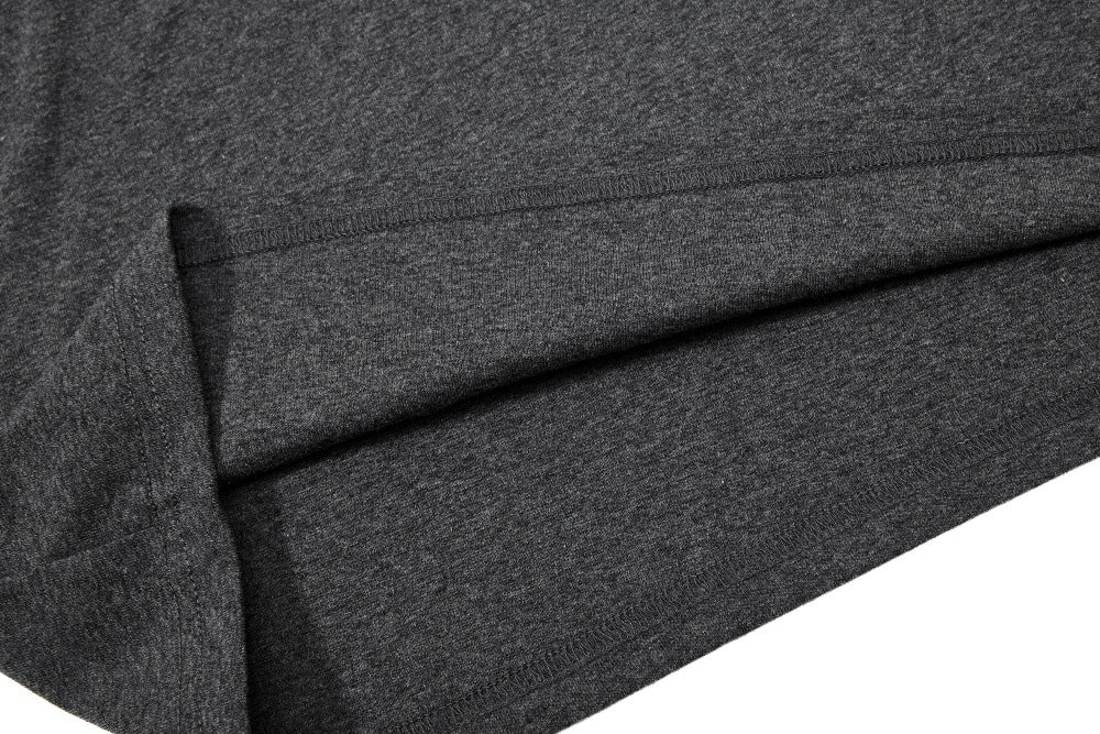 DAXUEN Mock-neck short-sleeve t-shirt in black and dark heather grey