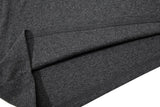 DAXUEN Mock-neck short-sleeve t-shirt in black and dark heather grey