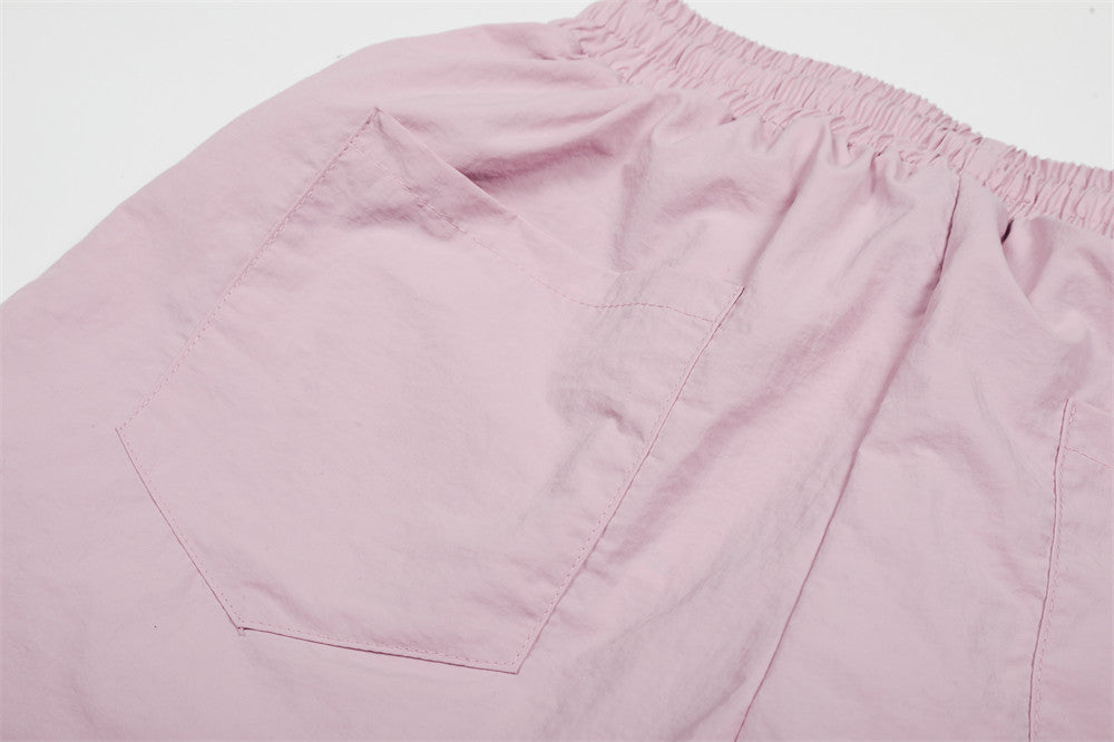 DAXUEN Wide-leg balloon pants with sash and embroidery