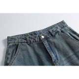 DAXUEN Men's loose-fit wide-leg denim shorts