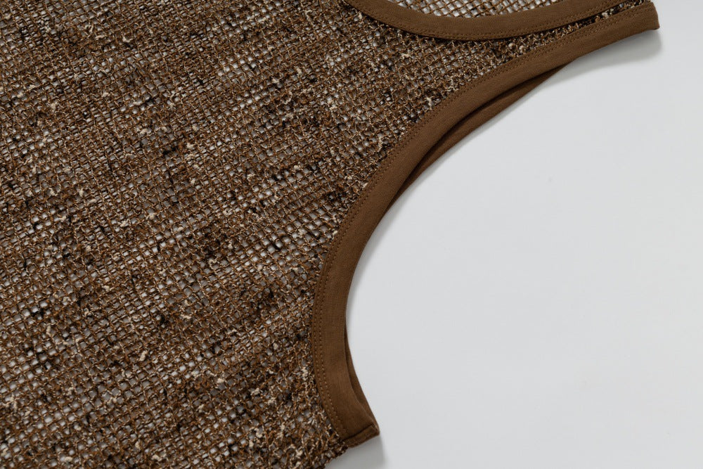 DAXUEN Sheer sleeveless tank top in mesh fabric